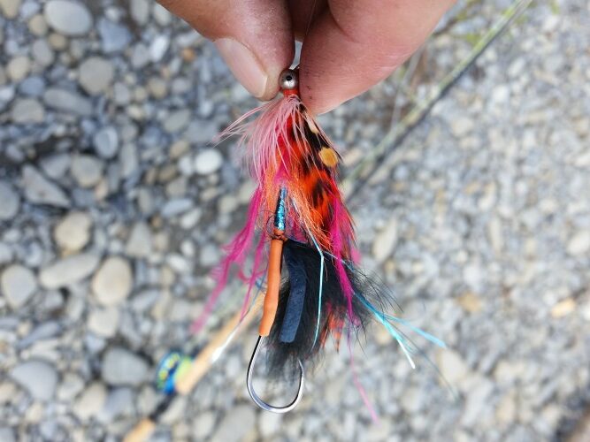 Fly is TIED and RIGGED for proper hook angle.
